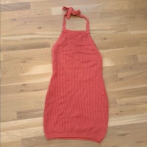 Lulu's Coral Knit Swim Coverup